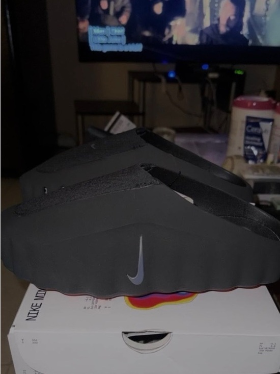 Nike Other - Nike Black Slip-On Loafers with Silver Swoosh